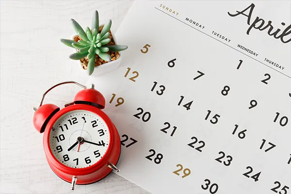 Bookings calendar for dentist appointment