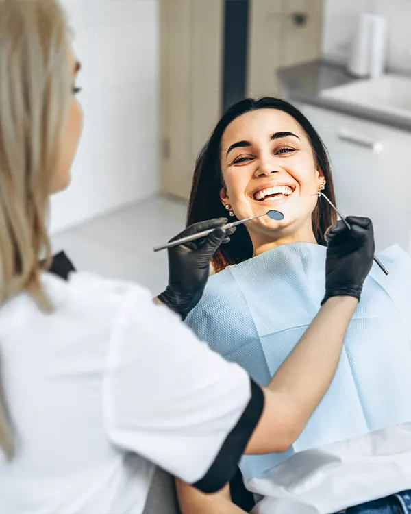 Female patient having a dental check-up